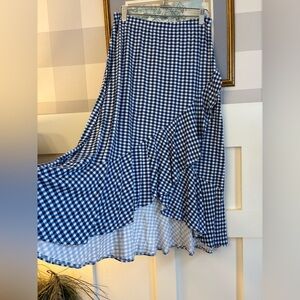 Blue Gingham Women's Skirt Size Medium